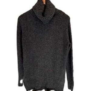 Gray Cowl-Neck Tunic Sweater, Size Small